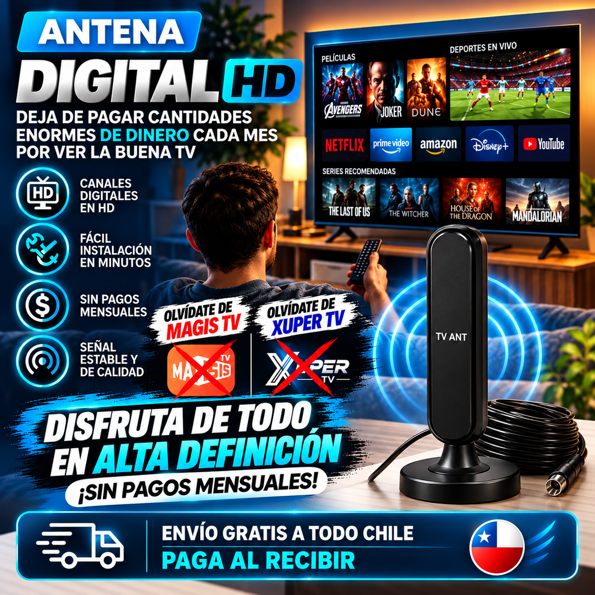 Disfruta de canales Full HD sin pagar mensualidades promo
