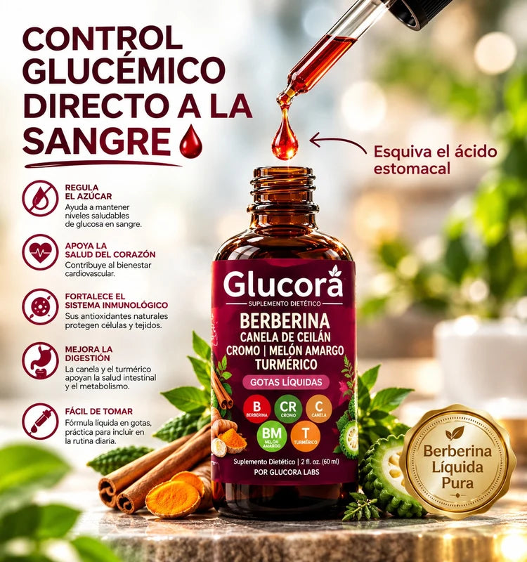 Glucora Berberina · Complementa tu rutina de cuidado del azúcar