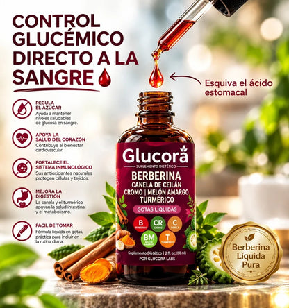 Glucora Berberina · Complementa tu rutina de cuidado del azúcar